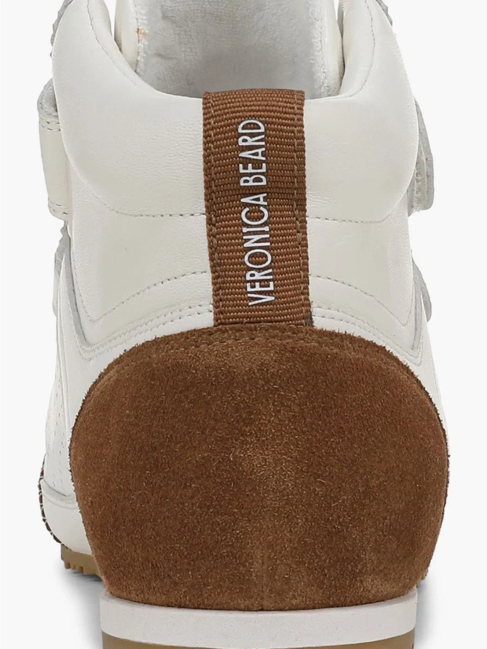 Veronica Beard White and Brown High-Top Velcro Sneakers